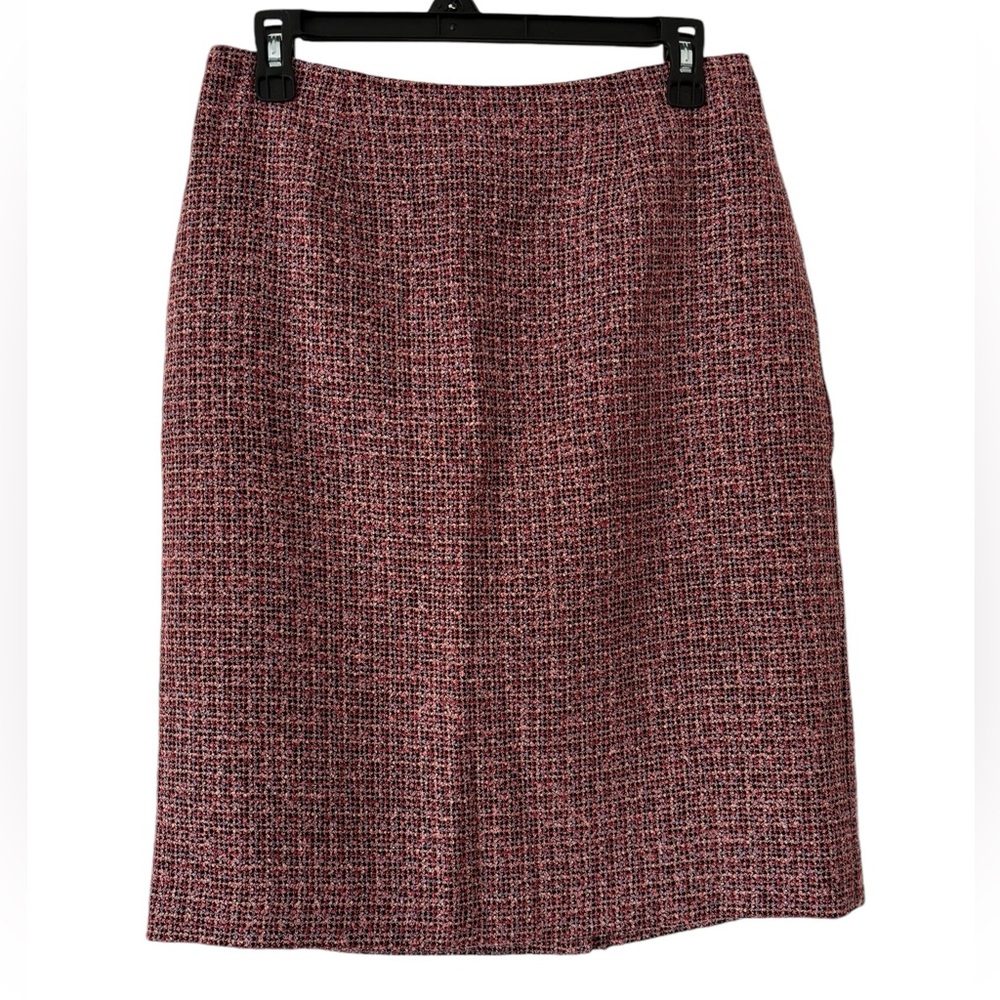 Norton McNaughton Pink & Purple Tweed Pencil Skirt